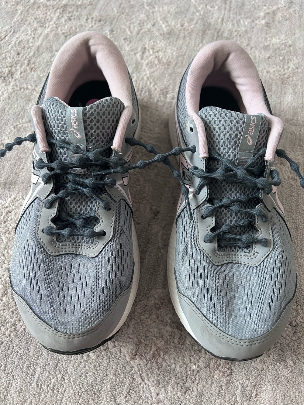 Asics Shoes Womens 8.5 Gel Contend 7 Running Sneakers Gray & Pink Mesh Fabric